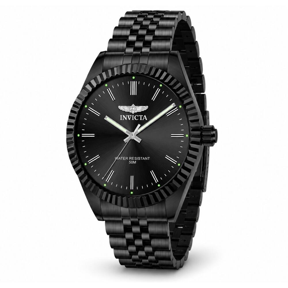 Invicta Specialty Serrate Men’s Watch 43mm Black Steel New with Box - Picture 5 of 5